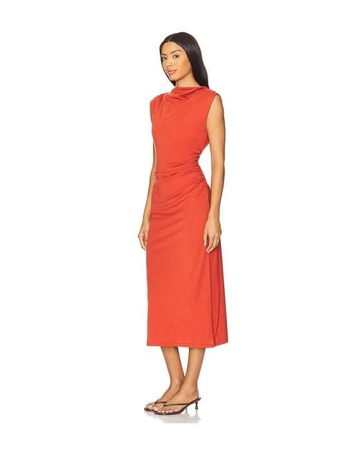 Vestido Estilo Camiseta Sin Mangas Con Cuello Vuelto En Color Rojo Ladrillo Talla (También En M, S, Xs) Vince de color Red