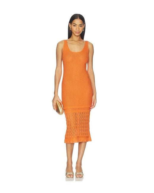 Peixoto Orange Liv Knit Midi Dress