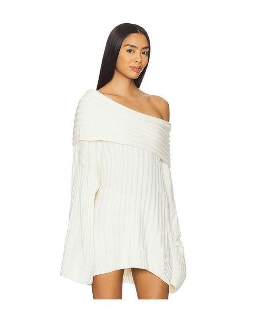 WeWoreWhat White Oversized Off Shoulder Sweater