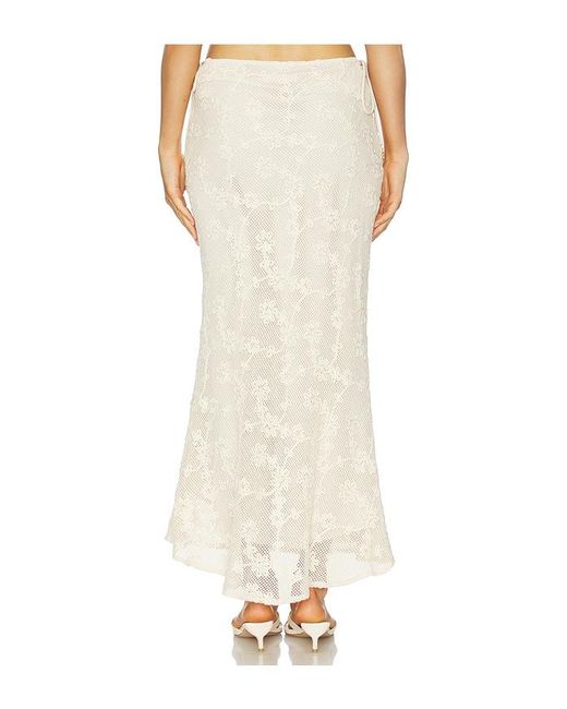 Kulani Kinis White Lace Side Tie Maxi Skirt