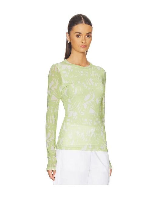 Rag & Bone Yellow Yana Printed Mesh Long Sleeve Tee