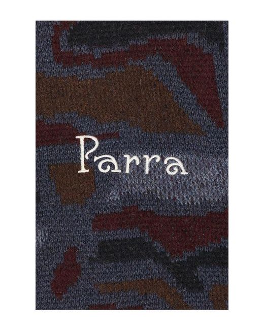 by Parra Blue Repeat Ftp Booster Knitted Pullover for men