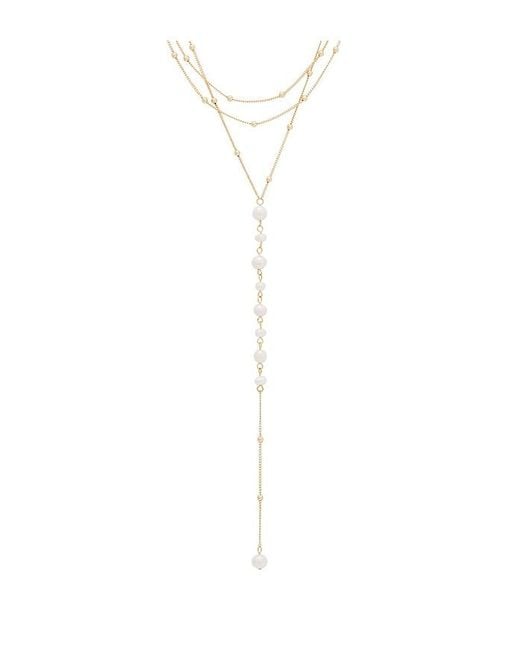 Ettika White Dreams Layered Lariat Necklace