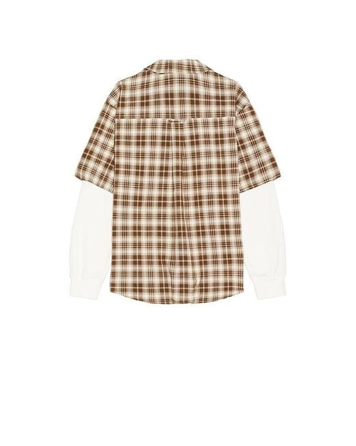 House Of Sunny White Double Layered Button Down Shirt for men