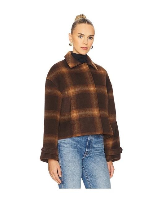 Jonathan Simkhai Colby プレイドジャケット Brown