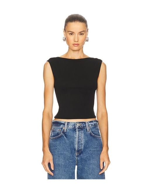 St. Agni Black Organic Cotton Ballerina Top