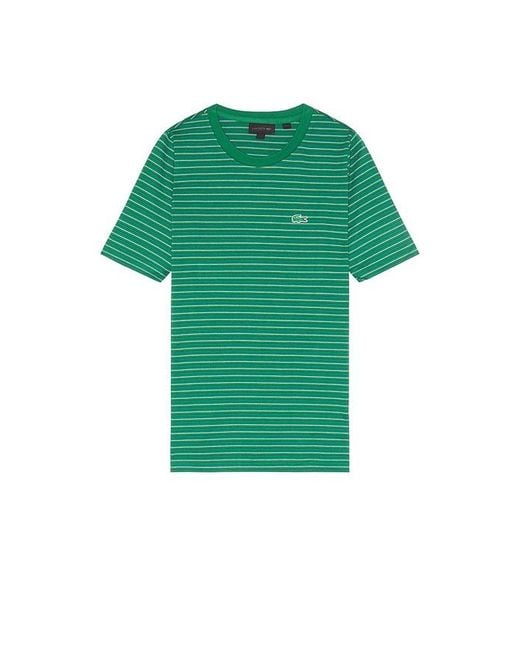 Lacoste Green Runway Striped Jersey T-Shirt for men