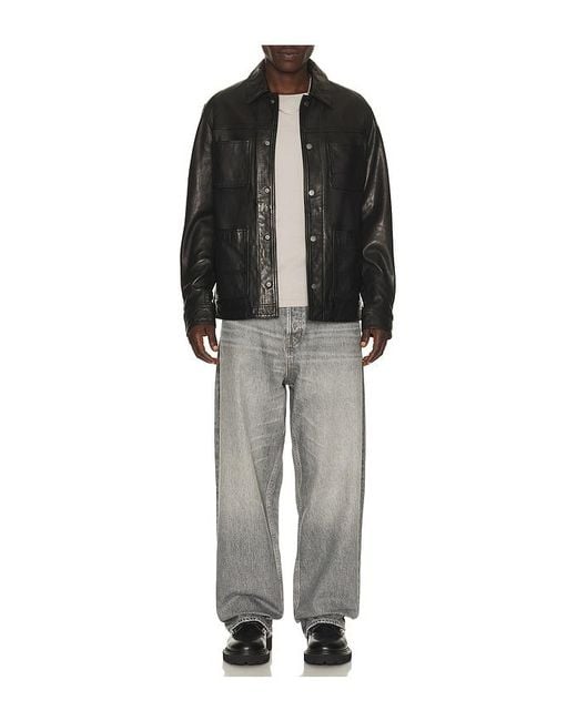 AllSaints Black Saxon Jacket for men