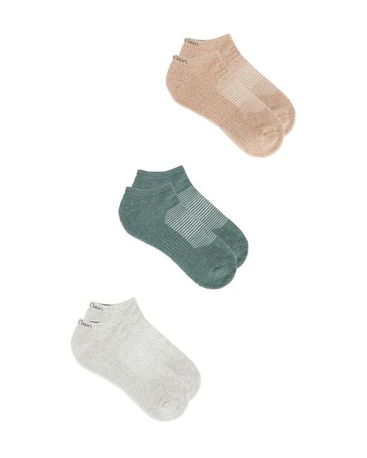 Calvin Klein White 3 Pack Cushion Recycled No Show Socks for men