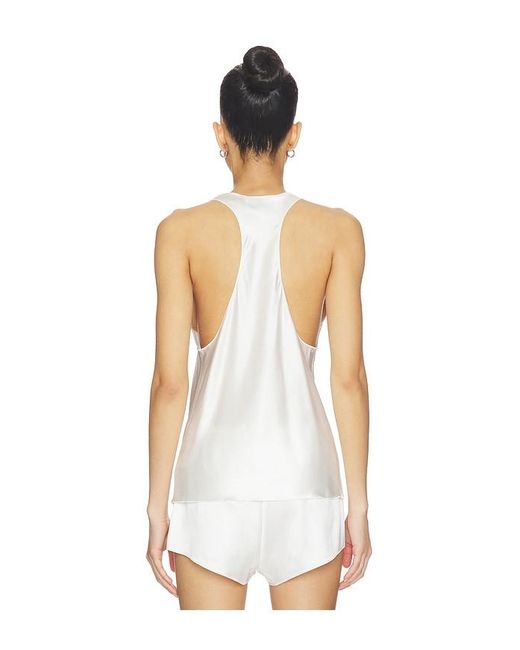 ÉTERNE White Silk Hedi Top