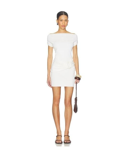 Seven Wonders White Kamryn Side Tie Knit Mini Dress