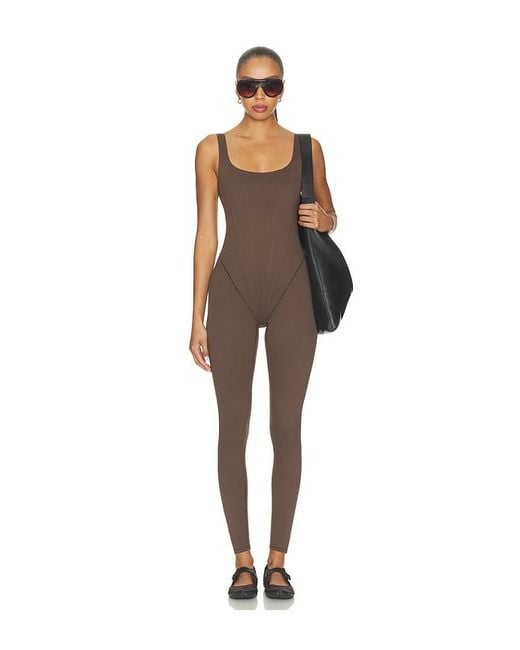 NikeSKIMS Brown Matte Corset One Piece