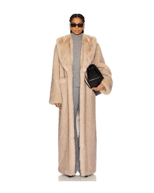 Lovers + Friends Natural Vincent Faux Fur Coat