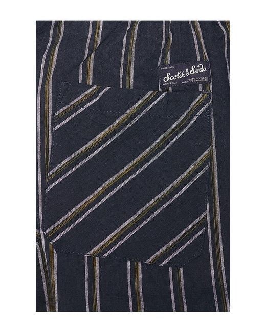 Scotch & Soda Blue Otis Striped Linen Blend Straight Fit Jogger for men