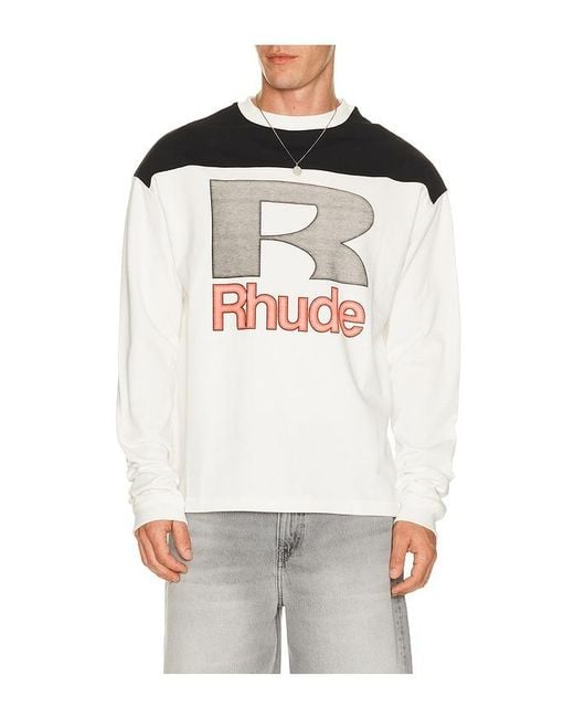 Rhude Multicolor Racing Panel Long Sleeve Shirt for men