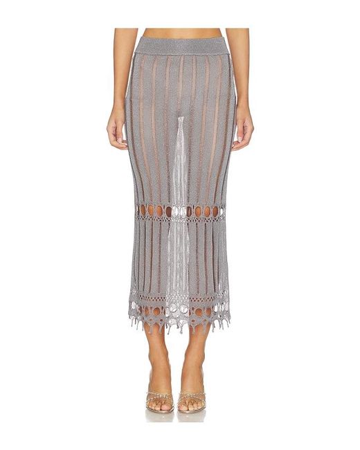 Lovers + Friends Francie Metallic Knit Maxi Skirt