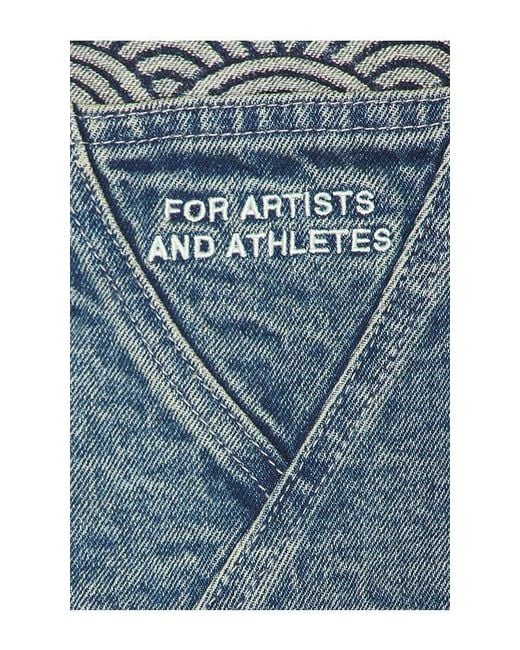 Ryoko Rain Gray Seigaiha Denim Shorts for men