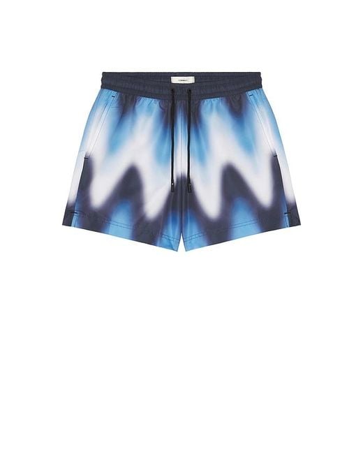 Commas Blue Gradient Wave Classic Swim Short for men
