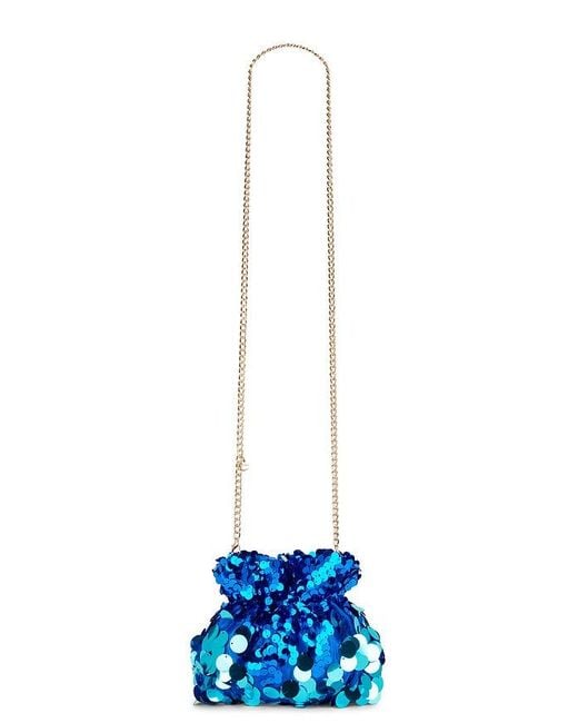 Olga Berg Blue Pedro Sequin Pouch