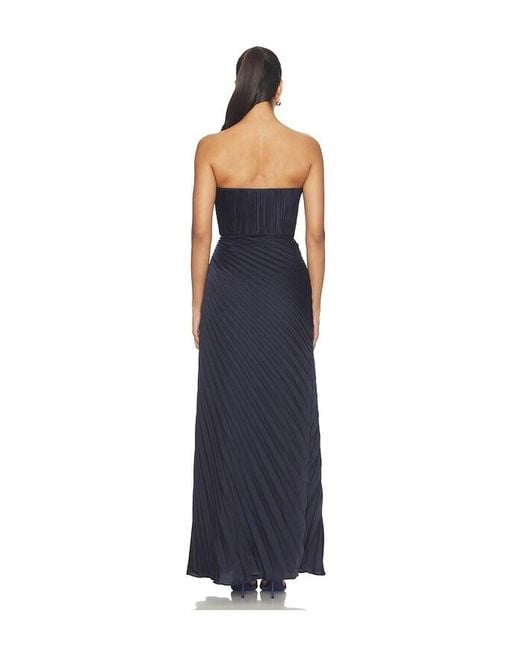 AMUR Blue Kaylani Pleated Gown