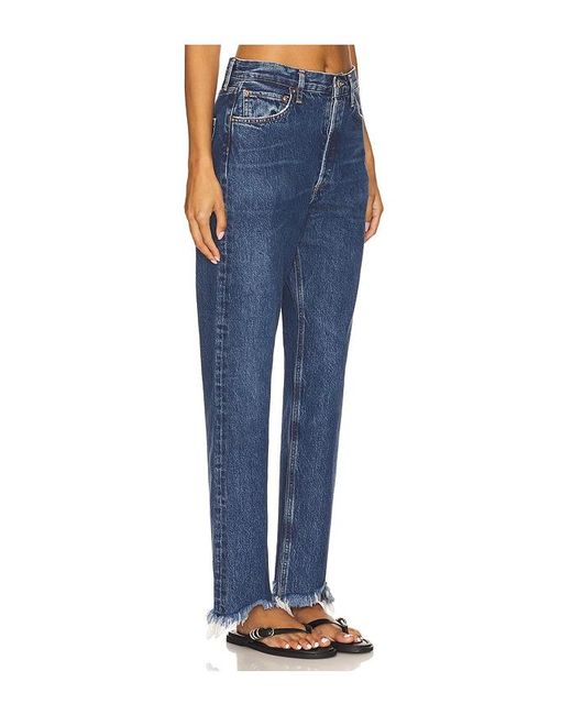 Agolde Blue 90S Mid Rise Loose Fit Jeans