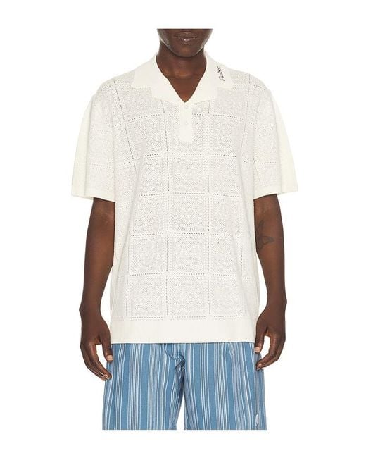 Malbon Blue Resort Crochet Polo for men