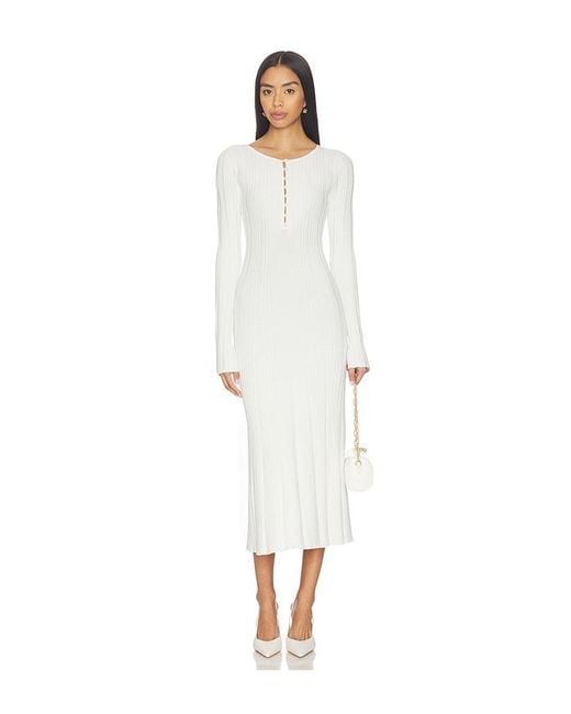 L'academie White 'Academie Wanda Knit Long Sleeve Dress