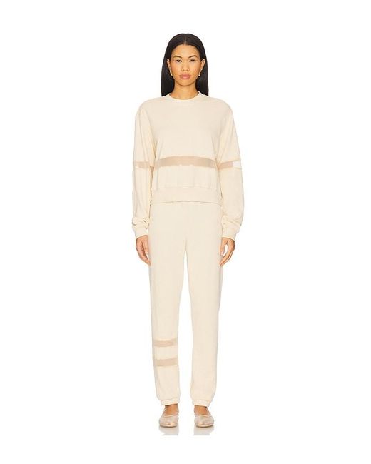 Michael Lauren White Setton Mesh Contrast Pant