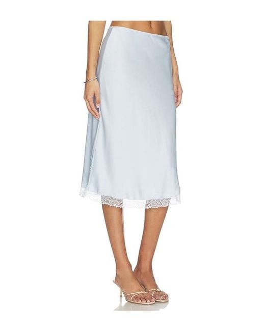 RUE SOPHIE White Alva Lace Hem Skirt