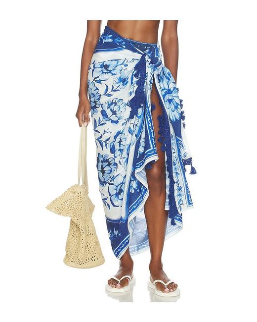 Farm Rio Blue Porcelain Garden Sarong