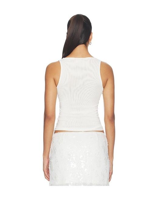 With Harper Lu White Mesh Tank Top