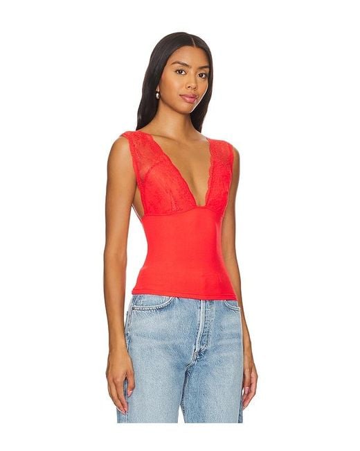 Free People Red X Intimately Fp X Revolve Power Play Cami