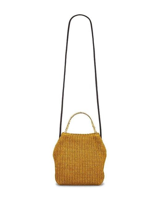 Veronica Beard Metallic Small Raffia Slouch Bag