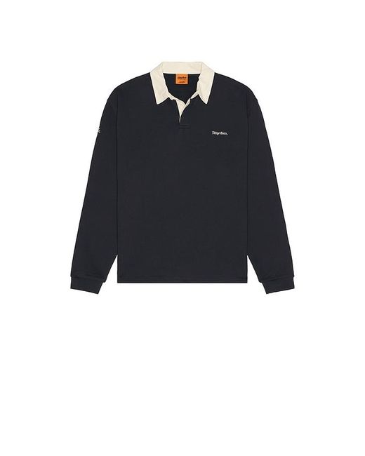 Rhythm Langärmliges Polohemd Vintage Rugby in Blue für Herren