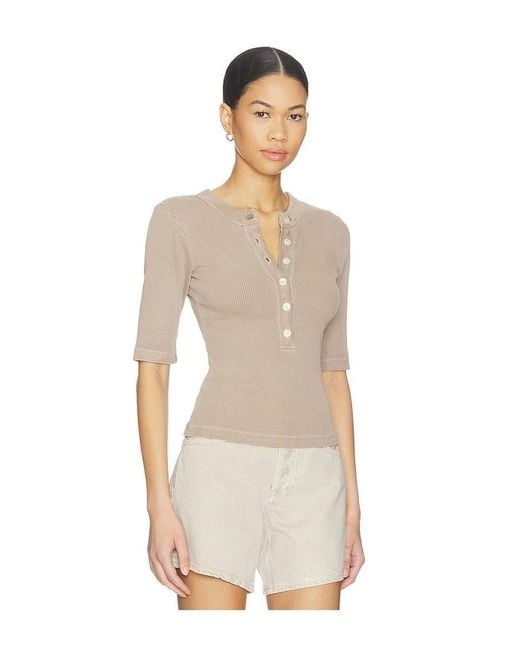 Citizens of Humanity Natural Nali Short Sleeve Henley Top