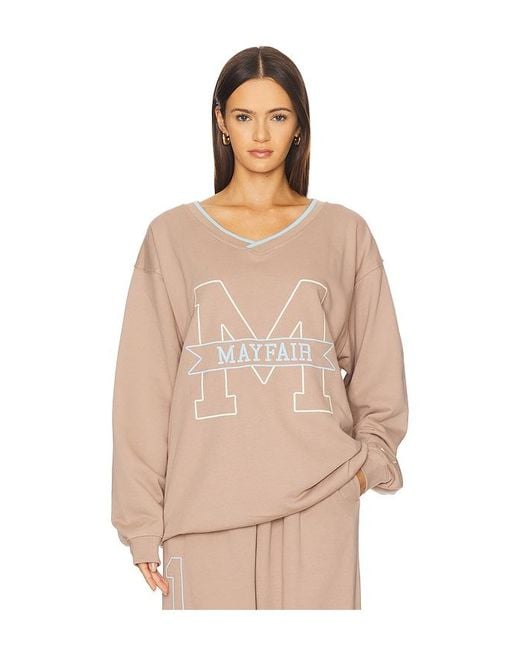 The Mayfair Group Natural Mayfair Angels V Neck Sweatshirt
