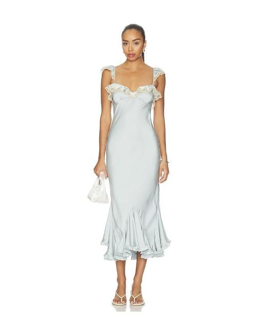 LPA White Addison Midi Dress