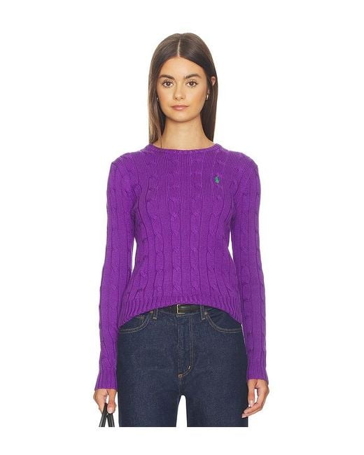 Polo Ralph Lauren Purple Pima Julianna Long Sleeve Top