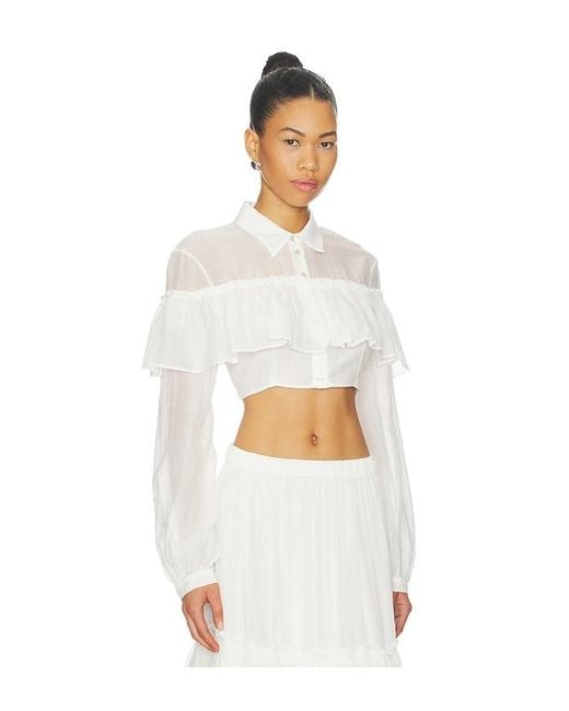 Aniye By White Carmen Crop Shirt