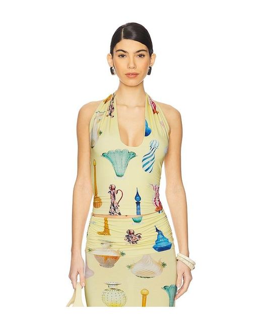 Tyler McGillivary Yellow Vase Halter Top