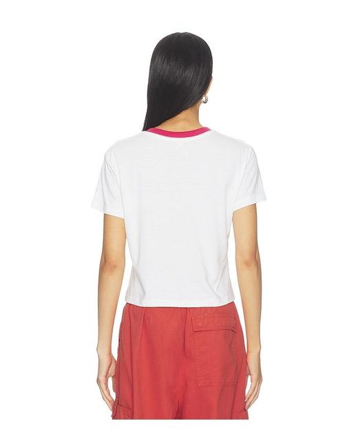 FAVORITE DAUGHTER White The Cropped Signature Chest Tee