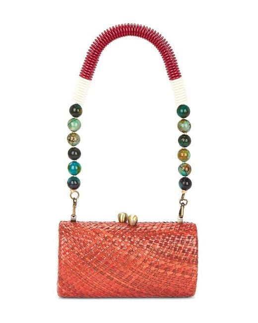 Serpui White Liz Rounded Clutch