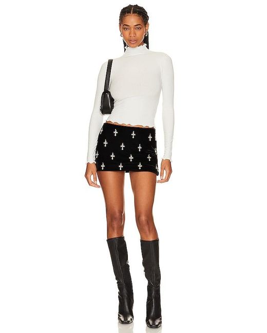 LOBA Black Antonia Embellished Mini Skirt