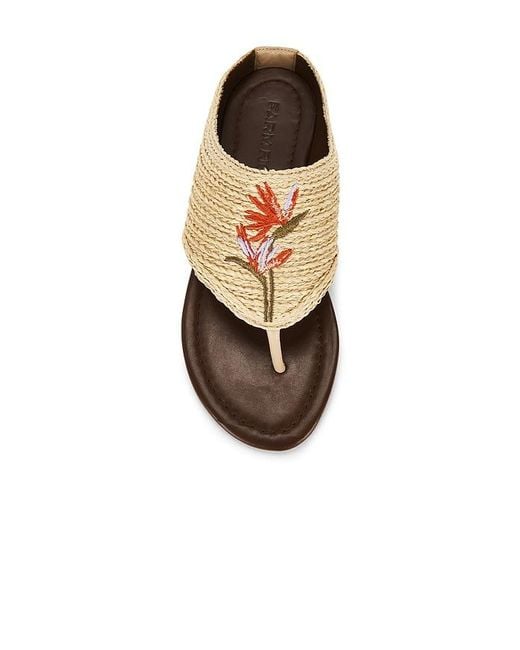 Farm Rio White Raffia Icons Flat Sandal