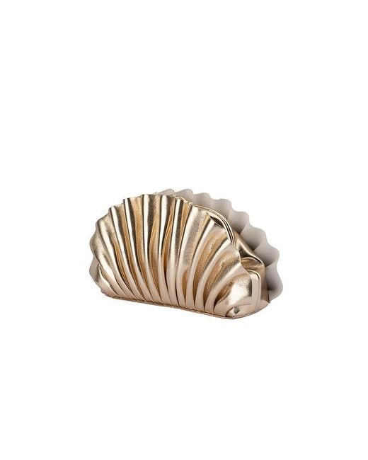 Olga Berg Natural Hollie Pleated Clutch