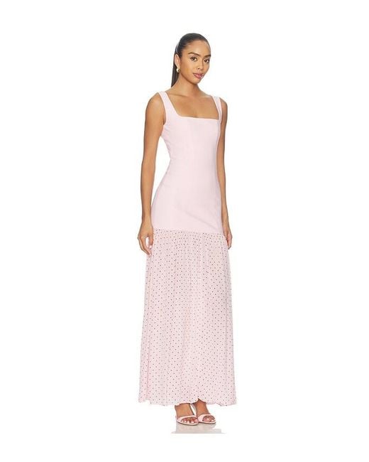 ROTATE BIRGER CHRISTENSEN Pink Crepe Scoop Neck Dress