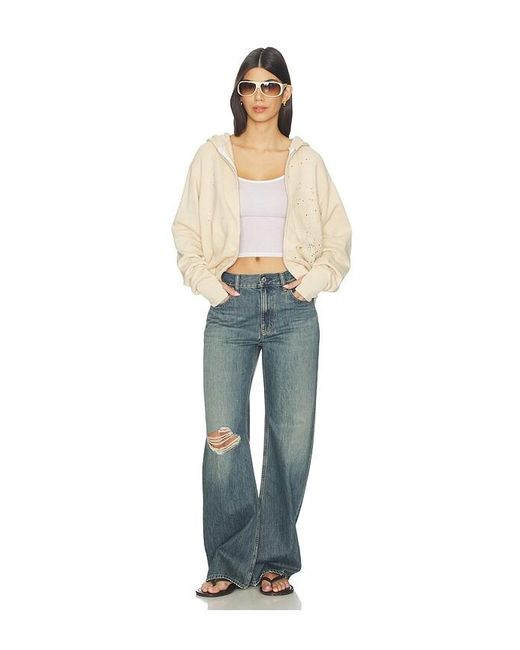 Lauren Moshi Blue Hezly Zip Up Hoodie
