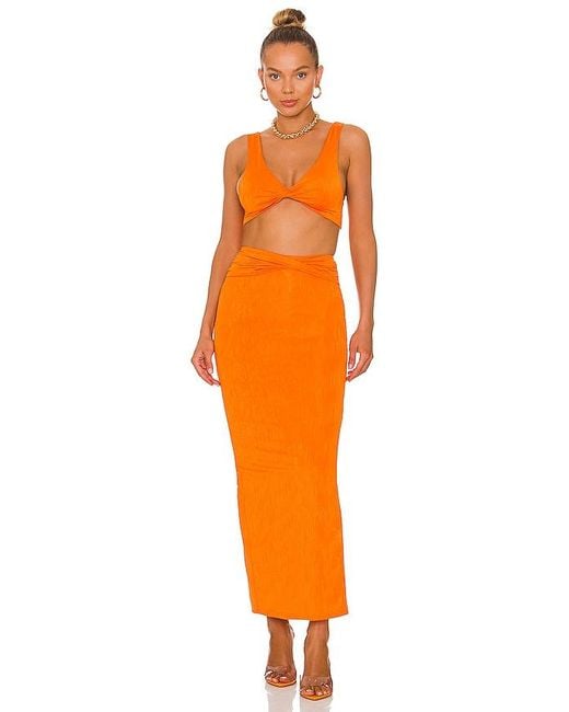 superdown Orange Joana Maxi Skirt Set