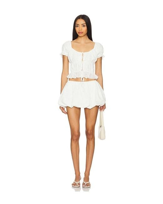 Tularosa White Twyla Mini Skirt