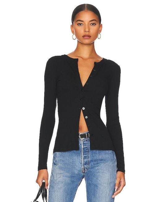 superdown Black Sasha Button Top